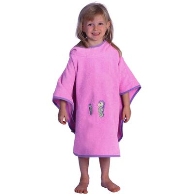 Badeponcho WÖRNER "Seepferdchen", lila (hellflieder), Baumwolle, Hausmäntel, maschinenwaschbar, trocknergeeignet Image