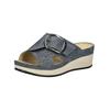 Pantolette VITAL "Vital Pantoletten Leder", Damen, Gr. 38, blau (dunkelblau), Leder, casual, Schuhe