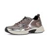 Keilsneaker GABOR "FLORENZ", Damen, Gr. 41, rosa (altrosa, silberfarben), Leder, Veloursleder, Textil, metallic, sportlich, Schuhe, Plateau, Schnürschuh, Halbschuh in komfortabler G-Weite (=weit)