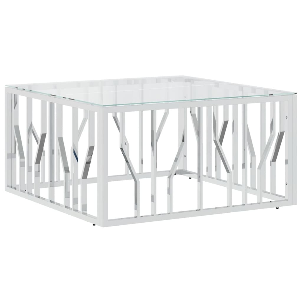 vidaXL Couchtisch 80x80x40 cm Edelstahl und Glas Image