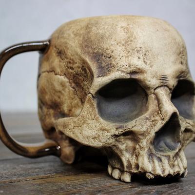 17oz Resin Skull Beer Cup Viking Warrior Skull Mug Tankard Medieval Skull Drinkware Mug for Coffee/Beverage/Juice