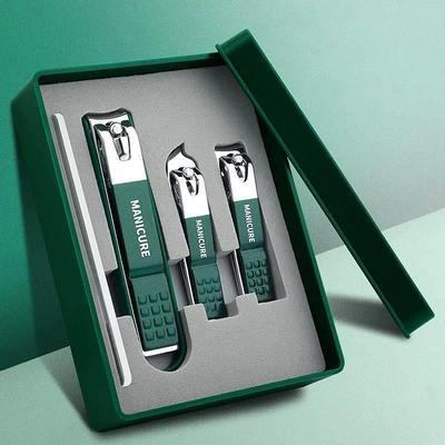 Professional Nail Clipper Set Portable Handheld Manicure Pedicure Kit Four Piece Anti Splash Nail Clippers Complete Grooming Tools for Precise Nail Care