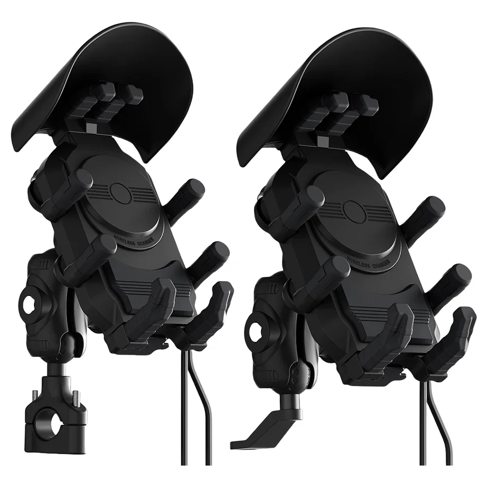 Support de chargeur rapide 15W, sans fil, antichoc, support de guidon pour Smartphone, antivol, support de téléphone pour moto, étanche