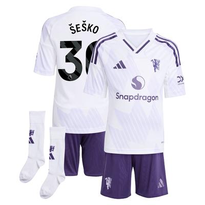 Manchester United adidas Auswärts-Kit Mini 2025-26 mit Aufdruck Šeško 30 Image