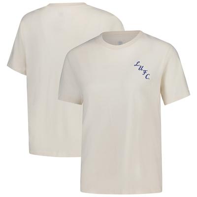 Leeds United T-Shirt mit Mono-Logo-Grafik und erhöhtem Rundhalsausschnitt – Natur – Damen Image