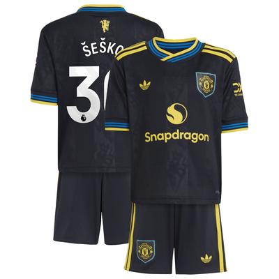 Manchester United adidas Ausweich-Kit Mini 2025-26 mit Aufdruck Šeško 30 Image