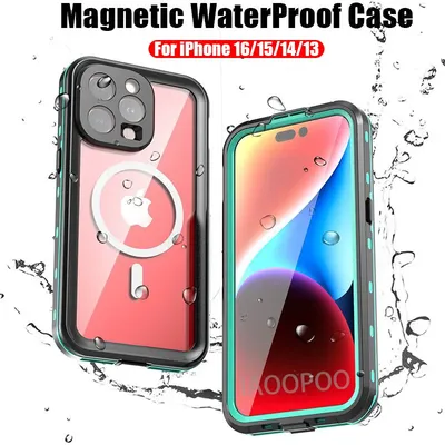 Magnetic Charging IP68 Waterproof Case For Apple iPhone 16 15 14 13 Pro Max Plus Drop proof Cover Diving Swim outdoor sport