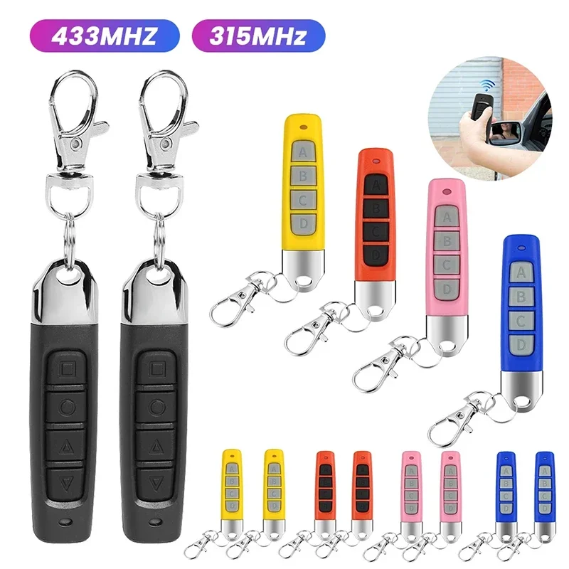 2pcs 433MHz Remote Controller Cloning Code Plastic 4-Button Clone Duplicator Battery Powered Remote Control Garage Gate