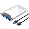 Custodia per disco rigido SSD USB 3.0 Custodia per disco rigido SSD SATA da 2,5 pollici con velocità di trasferimento 5 Gbps Cavo per scatola per disco rigido con alloggiamento esterno mobile