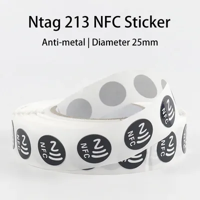 20pcs NFC Tags Ntag 213 NFC Sticker Anti-metal NFC Tag Compatiable with Andriod & iPhone 144 Bytes Memory Fully Programmable