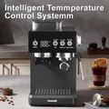 Aeonjk Macinazione Macchina da caffè semiautomatica integrata, visualizzazione della temperatura, visualizzazione dell'ora, con schiuma di latte con stick a vapore, macchina per caffè espresso a