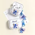 Custodia per auricolari per Airpods 4 2 3 1 Pro 2 Cute Disney Stitch Custodia protettiva per auricolare Bluetooth wireless trasparente con ciondolo