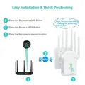 Ripetitore WiFi 5Ghz Router 300Mbps Amplificatore WiFi Extender Dual Band 2.4G/5GHz Ripetitore segnale Wi-Fi Rete a lungo raggio 2025