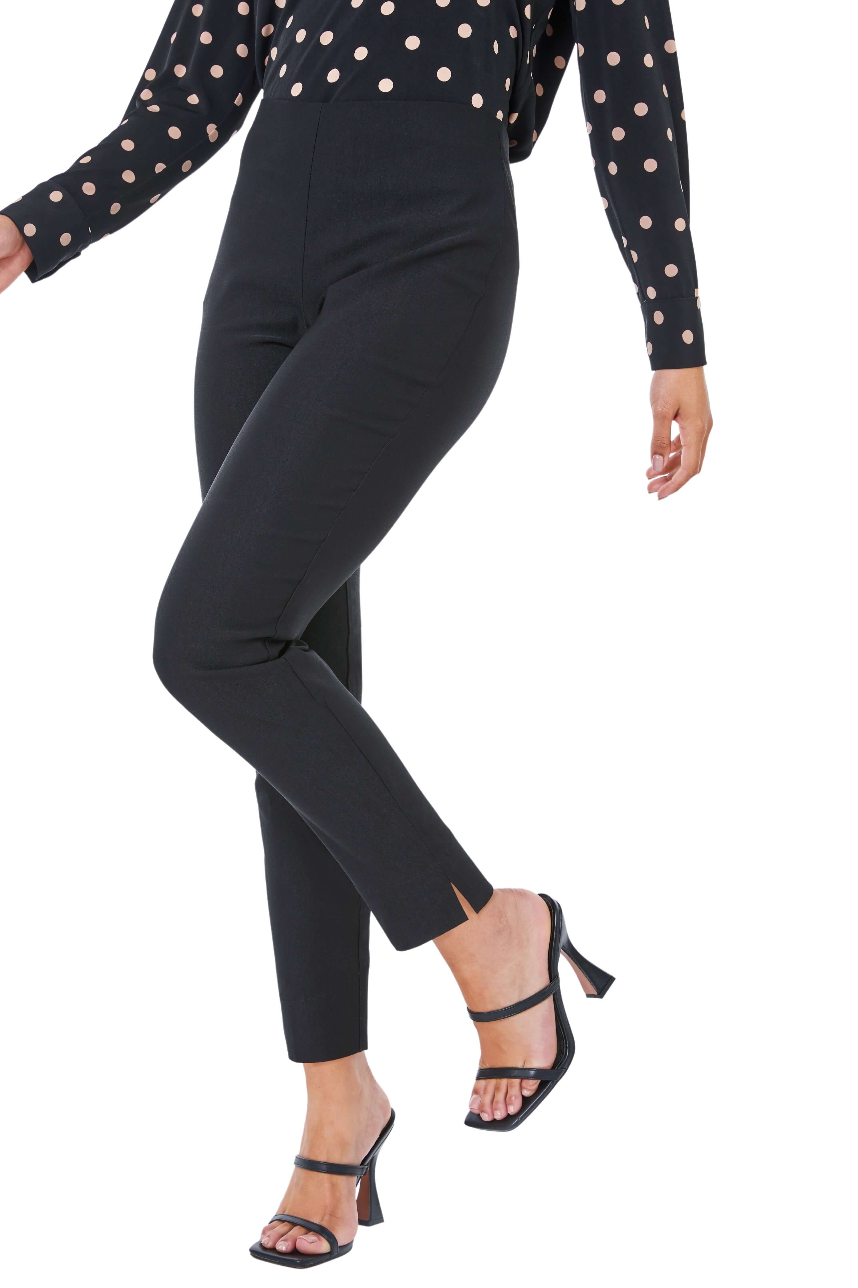 Roman Womens Petite Full Length Elastic Waist Trousers - Black - Size 14 UK | Roman Sale | Discount Designer Brands