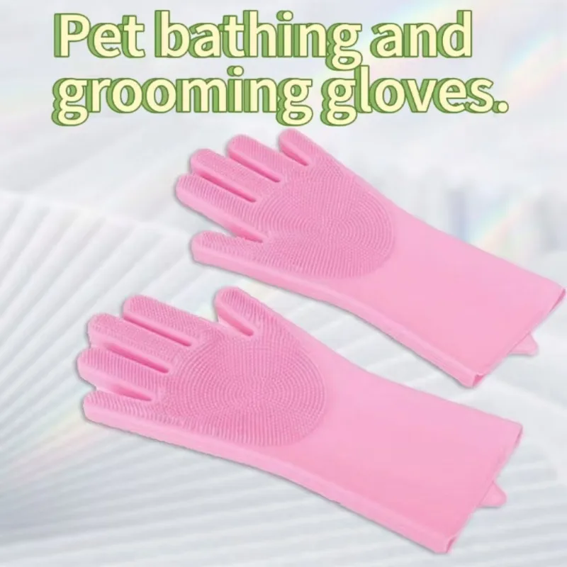 1–5 Paar Silikon-Reinigungshandschuhe, multifunktionale Silikon-Geschirrspülhandschuhe für Zuhause, Küche, Haushalt, Silikonwaschen Image