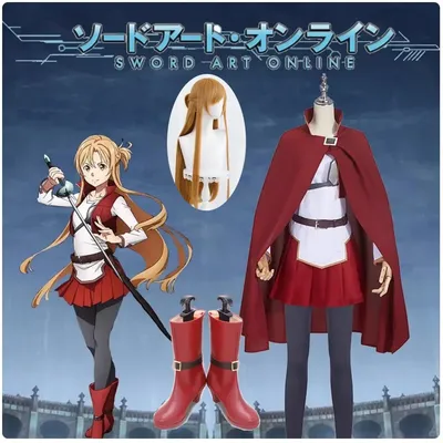 Yuuki Asuna Cosplay Kostüme Anime Der Film PROGRESSIVE Aria einer Starless Night Uniform Für Frauen Schuhe Perücke Image