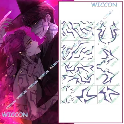 Kpop Dämon Cosplay Hunters Rumi Cosplay Rumi Gesicht Tattoo Aufkleber 48x68cm Arme Taille Oberschenkel Aufkleber Brust Frauen party Roleplay Image