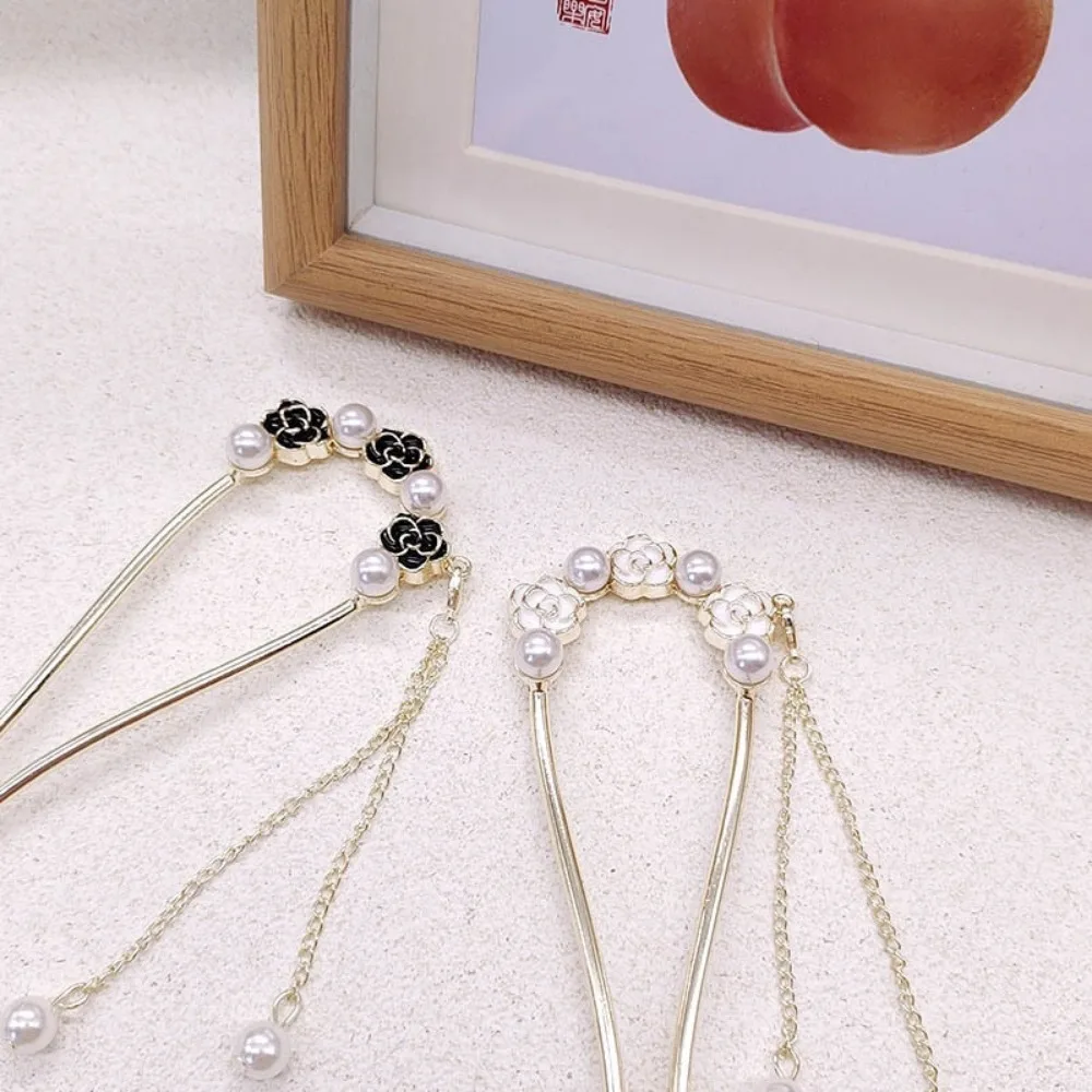 1 Stück modische U-förmige Haarnadel Retro Kamelie Step-Swing Haarnadel High-End chinesischer Kopfschmuck für Back Coils Advanced Haarnadel Image