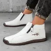 Klassische handgefertigte Herren-Schuhe aus Leder, lässige Slip-on-Loafer, atmungsaktive Stiefeletten, flache Schuhe, Herren-Mokassins, Werkzeugschuhe, Größe 39–46