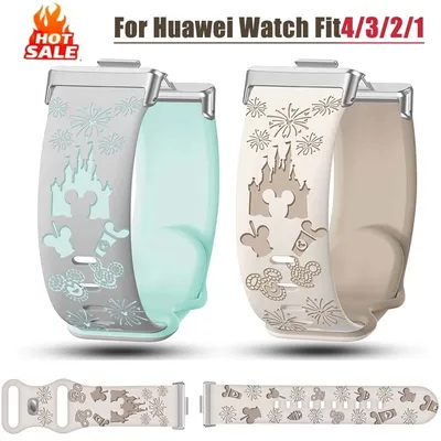 Twocolor Engraved Soft Silicone Strap For Huawei Watch Fit4/3/2/1 Watchband Replaceable For Huawei Watch Fit4Pro Bracelet Correa Image