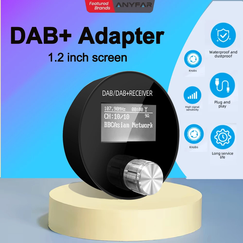 Auto DAB/DAB+ Radioadapter Tragbares DAB-Digitalradio FM-Transmitter Musikempfänger Unbegrenzte Voreinstellungen Image