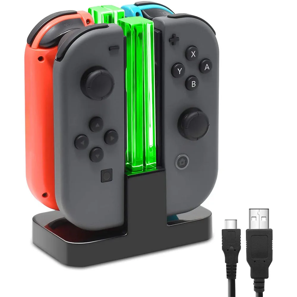 Nintendo Switch 4-Controller-Ladegerät, LED-Anzeige, Ladestation für Nintendo Switch, Nintendo Switch NS Joy-Con-Zubehör