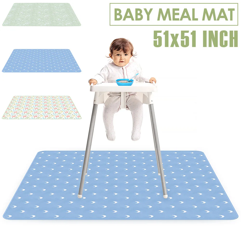 Baby-Spielmatte, 51,1 cm, wasserdicht, für Hochstühle, Spritzmatte für den Innenbereich, rutschfeste Baby-Krabbelmatte, tragbare Mehrzweck-Picknick-Pad Image