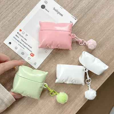 Für AirPods Pro 2 4 3 2 1 Pro Kopfhörer Fall 3D Bunte Kissen Silikon Schutzhülle Mit Anhänger Kopfhörer Box Abdeckung  Image