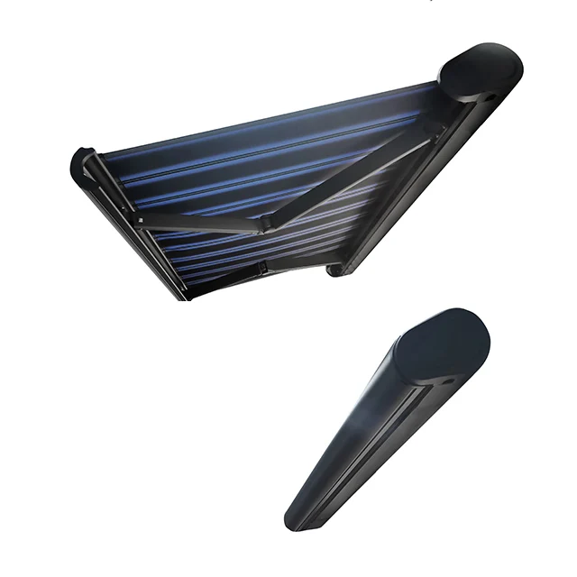 Balkon elektrisch wasserdicht regenfest elektrisch Aluminium dunkelgrau Full Box einziehbare Markise, Outdoor Image