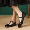 Frühling Herbst Frauen Wohnungen Marke Elegante Büro Damen Mary Jane Schuhe Flache Weiche Schwarz Lila Große Größe 42 D531