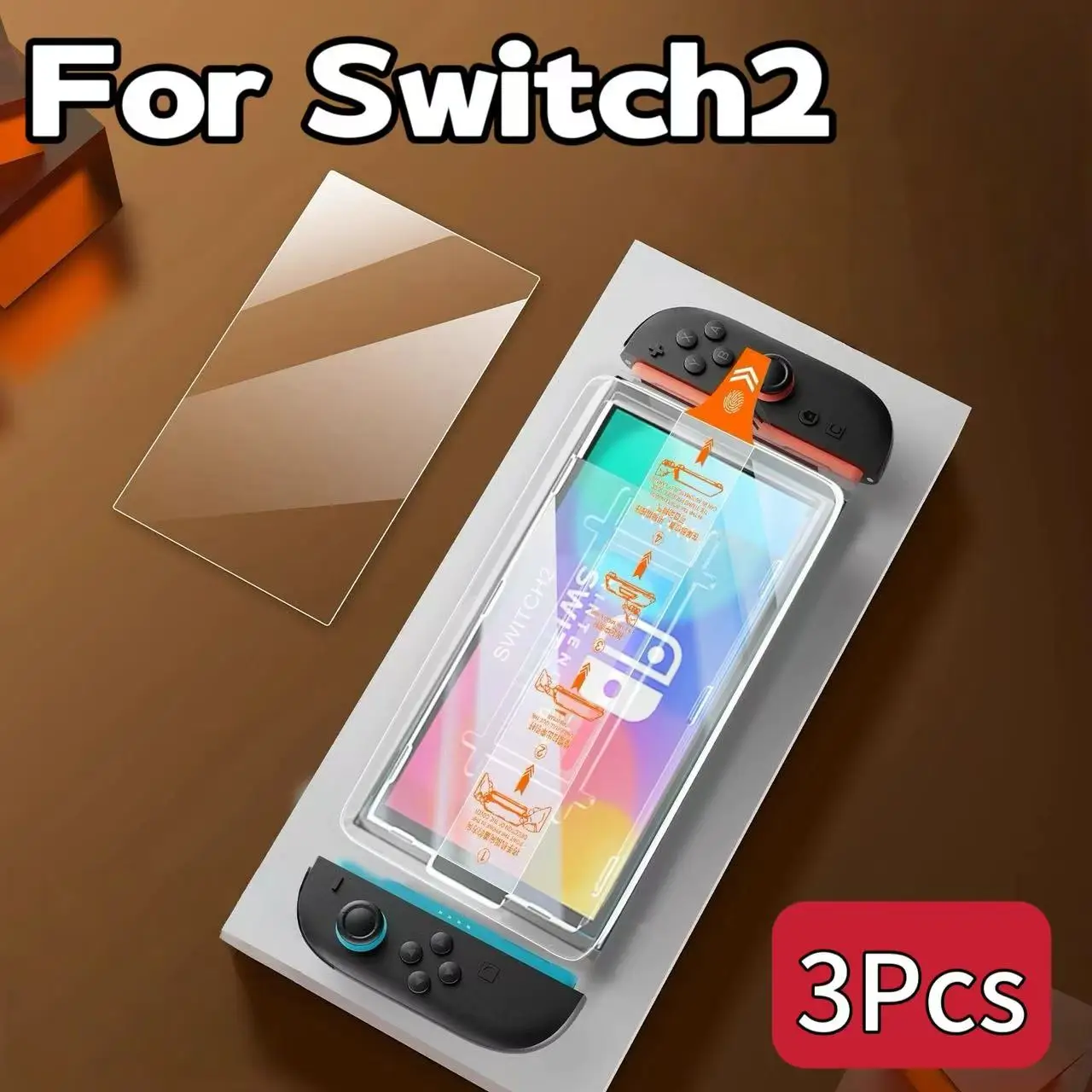 3 Stück für 2025 Nintendo Switch2 Switch 2 gehärtetes Glas Displayschutzfolie Ausrichtungsset blasenfrei, kratzfest, kein Staub Image