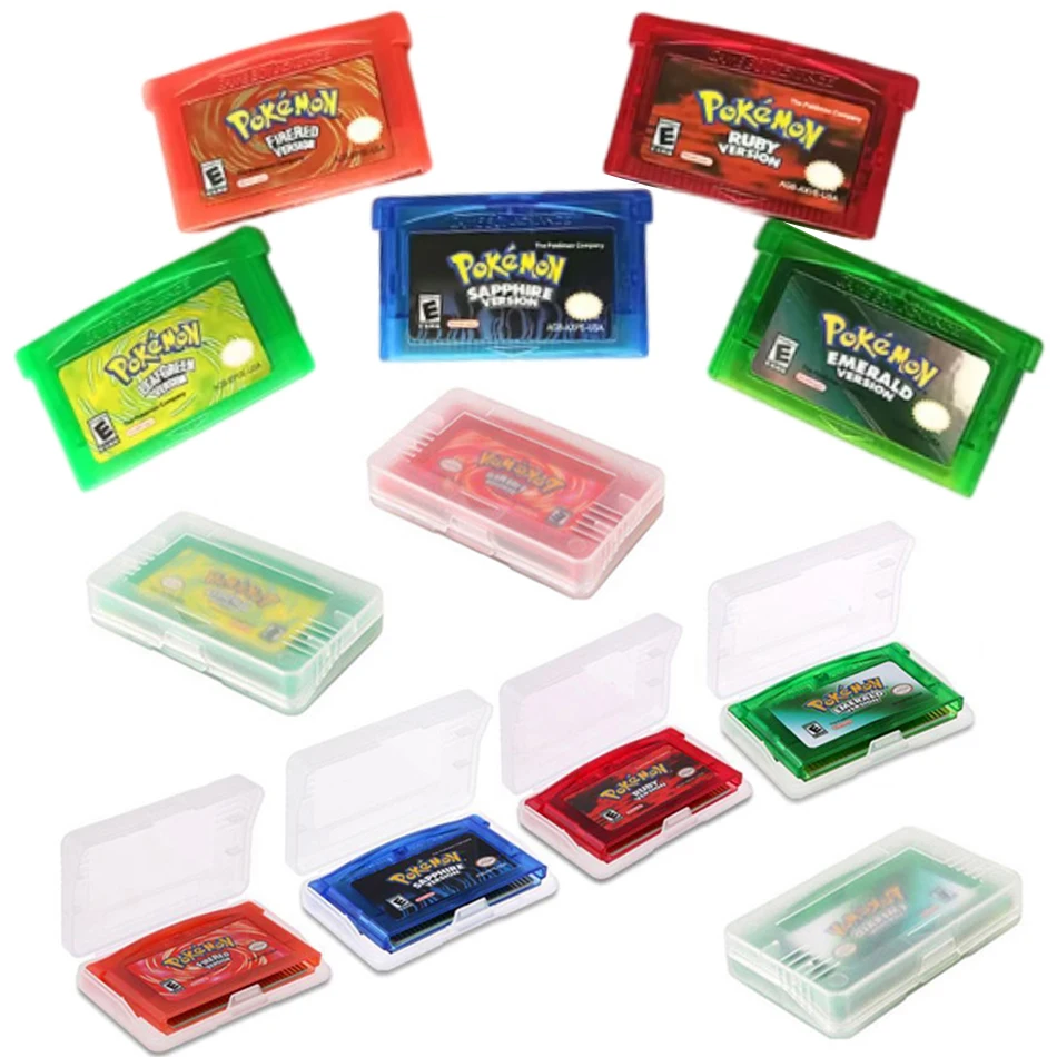 Spielkarte NDSL/GBM/GBASP GBA Spielkassette Classic Hot Selling Pocket Monster Red, Blue, Emerald, Fire Red Leaf Image