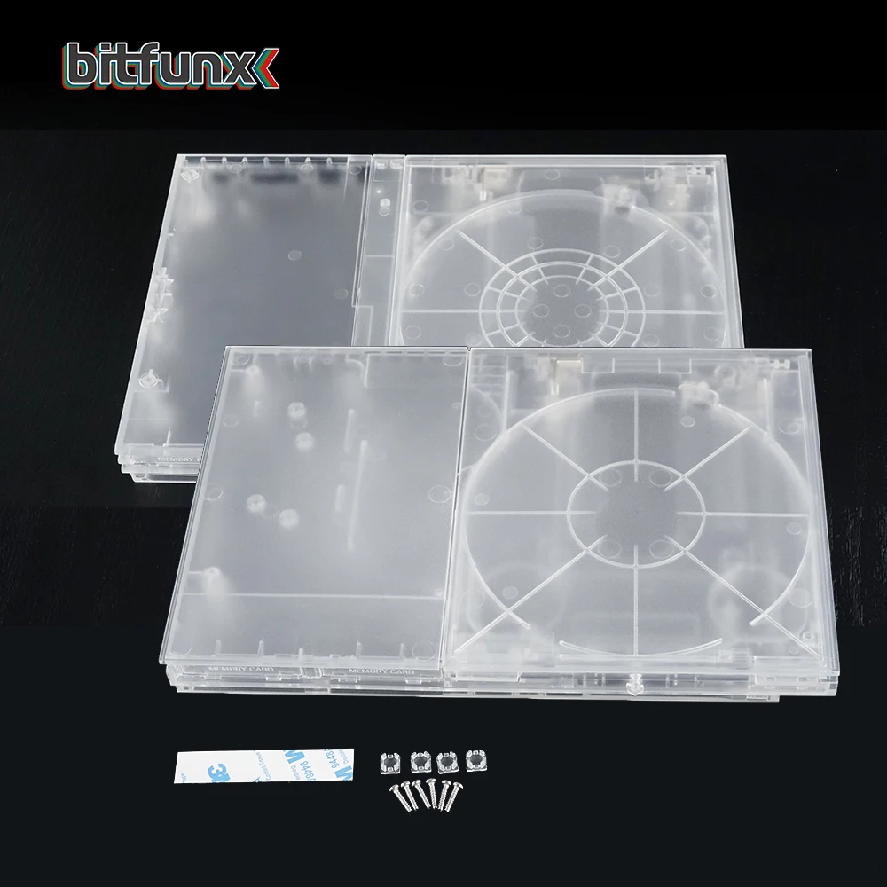Bitfunx Transparente Ersatzschale mit vollem Gehäuse für PlayStation 2 Slim für PS2 Slim Spielekonsole Image