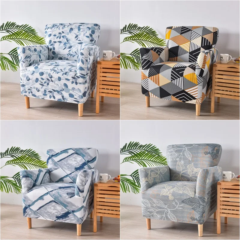 1PC Floral Sessel Abdeckung Elastische Spandex Badewanne Club Stuhl Abdeckung Stretch Einzel Sofa Schonbezug für Arbeitszimmer Bar Theke hotel