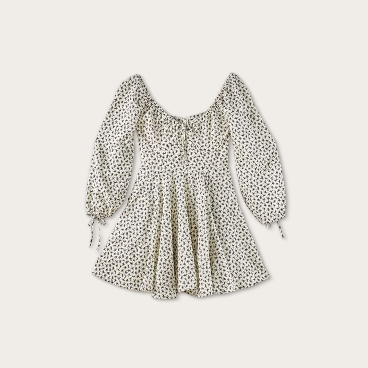 Tecovas Women's Long Sleeve Mini Dress, Cream/Black, Cotton Blend, Size Small