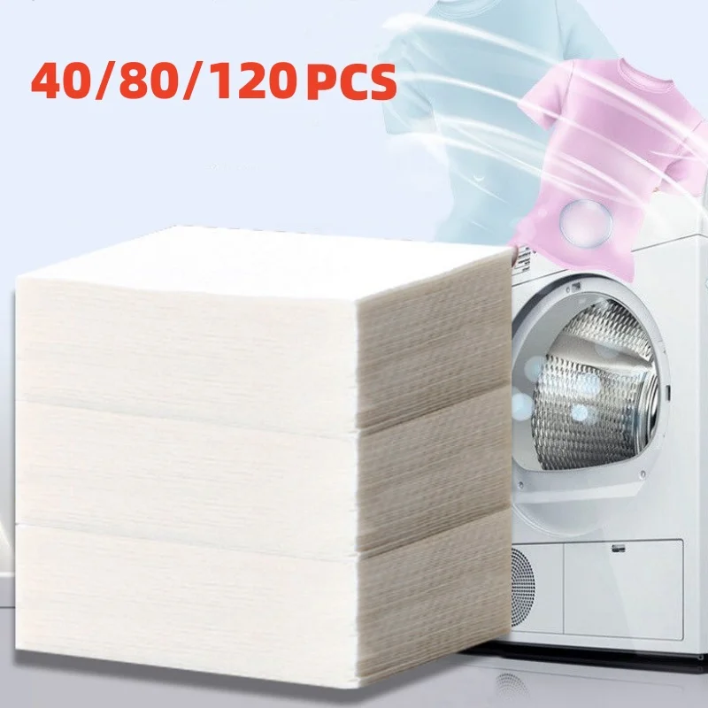 40/80/120Pcs Wäsche Farbe Absorbieren Papier Anti-färben Tabletten Für Waschmaschine Catcher Blätter Saubere kleidung Image