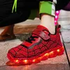 Disney Kinder Leuchtende PU Leder Rote Schuhe Für Jungen Mädchen LED Beleuchtete Weiche Baby Kinder Turnschuhe Infant Tennis Größe 25-35