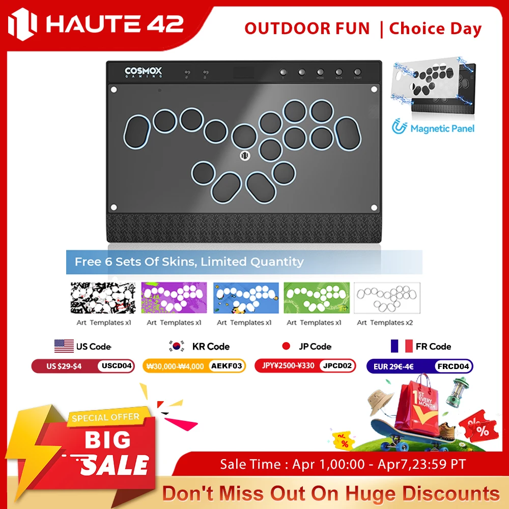 Haute42 Magnetischer Stickloser Arcade-Controller Tastatur C16-S Hitbox Hebelloser Controller für PC/PS4/PS5/Switch Fight Stick Hitbox Image