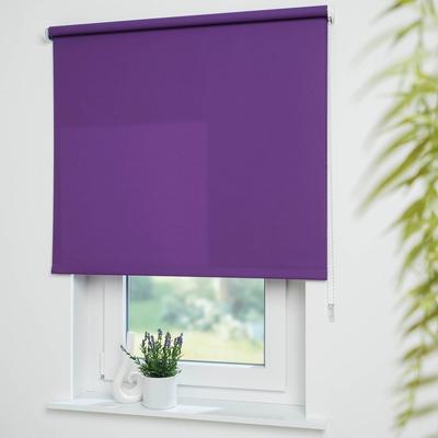 Seitenzugrollo LIEDECO "Uni" Gr. 13, lila (brombeere), B:132cm H:180cm, Polyester, Rollos, Montage ohne Bohren zum Klemmen mit separatem Klemmträger möglich Image