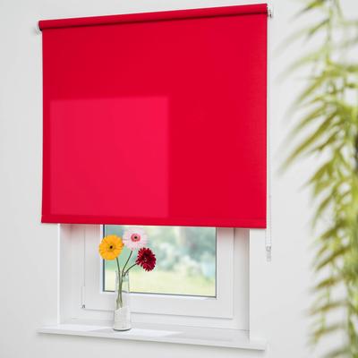 Seitenzugrollo LIEDECO "Uni" Gr. 5, rot (dunkelrot), B:112cm H:180cm, Polyester, Rollos, Montage ohne Bohren zum Klemmen mit separatem Klemmträger möglich Image