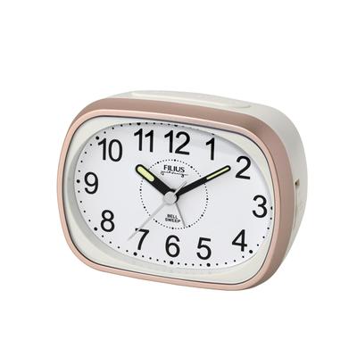 Quarzwecker FILIUS ZEITDESIGN, weiß, Wecker, Schlafzimmer, Leuchtzeiger, schleichende Sekunde, Glockenalarm, Snooze