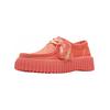 Schnürschuh CLARKS "Clarks Halbschuhe Veloursleder", Damen, Gr. 39,5, rot (coral), Veloursleder, casual, Schuhe