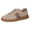 Sneaker CAPRICE, Damen, Gr. 41, beige (beige, leo), Veloursleder, modisch, Schuhe, Freizeitschuh, Halbschuh, Schnürschuh mit Besätzen in Leooptik