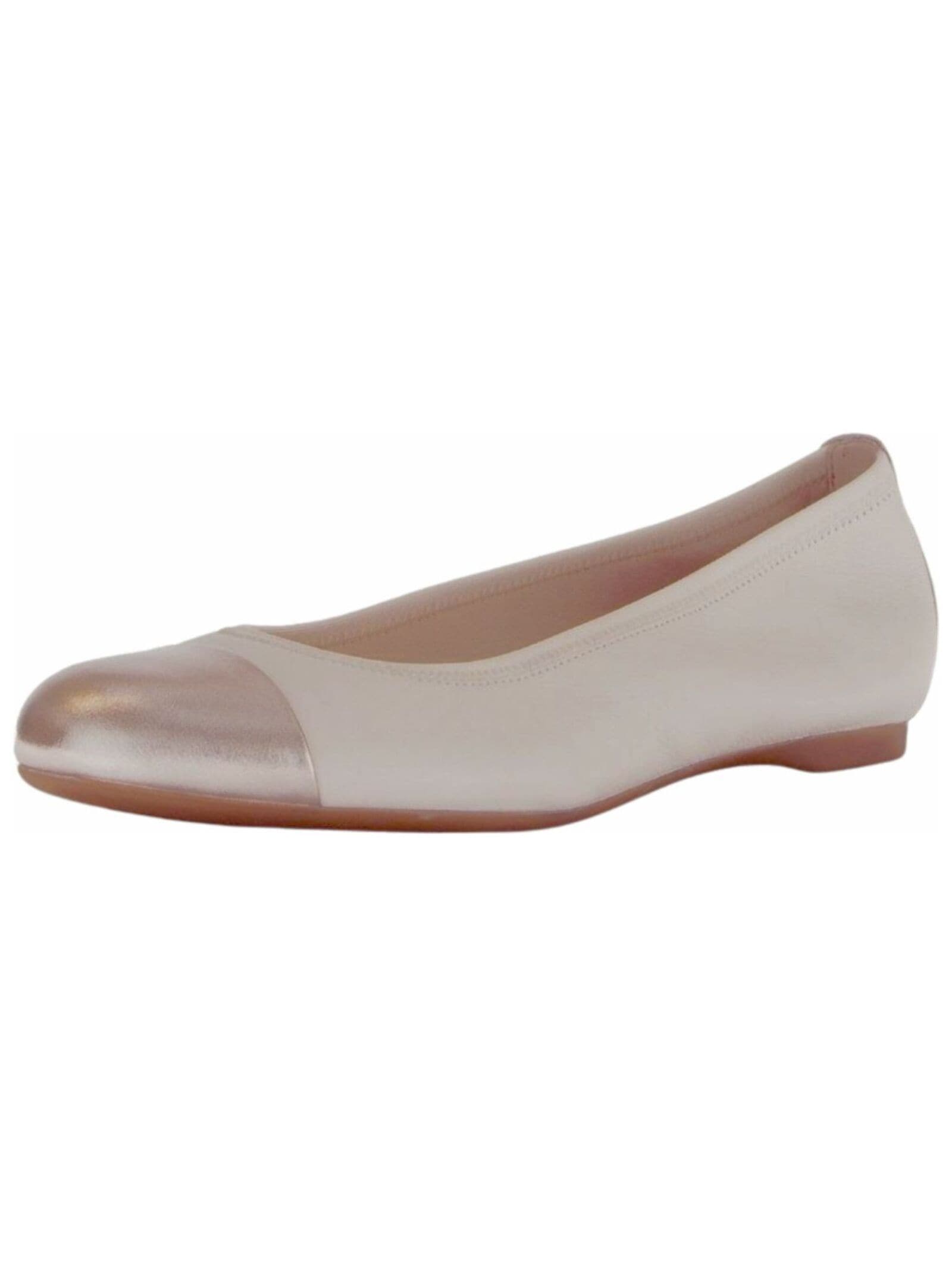 Ballerina GABOR "Gabor Ballerinas Nappaleder", Damen, Gr. 38,5, beige, Nappaleder, Schuhe Ballerina