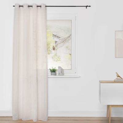 Vorhang LICHTBLICK ORIGINAL "Vorhang in Leinenoptik mit Ösen, lichtdurchlässiger Stoff" Gr. 1, weiß, B:140cm H:145cm, Polyester, Polyester, Leinen, Gardinen, lichtdurchlässig, Leinenoptik, Transparent Image