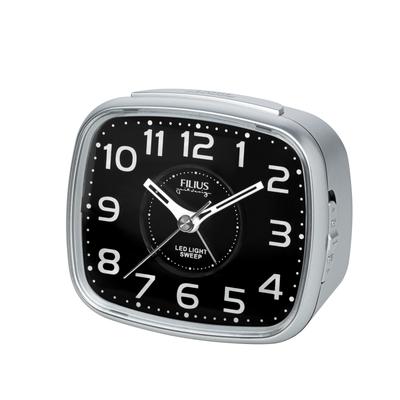 Quarzwecker FILIUS ZEITDESIGN, silber (silberfarben), Wecker, Schlafzimmer, Wecker,Beleuchtung,schleichende Sekunde,Snooze,Piepalarm