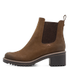 Chelseaboots MARCO TOZZI, Damen, Gr. 42, braun (dunkelbraun), Nubuklederimitat, Elastischer Einsatz, unifarben mit Farbeinsatz, klassisch, Schuhe, Blockabsatz, Stiefelette in veganer Verarbeitung