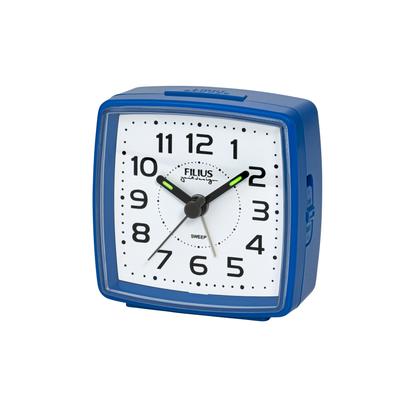 Quarzwecker FILIUS ZEITDESIGN, blau, Wecker, Reisewecker, Schlafzimmer, Beleuchtung, schleichende Sekunde, Snooze