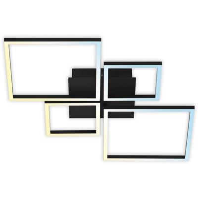 BRILONER LEUCHTEN LED Deckenleuchte "3093018 FRAME", grau (alu, chrom), Lampen, Deckenlampe, 75x46,7x7,5cm, Chrom-Alu, Wohnzimmer, Schlafzimmer Image