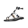 Zehentrenner ALMA EN PENA "ALMA EN PENA Zehensteg Leder", Damen, Gr. 37, schwarz, Leder, casual, Schuhe